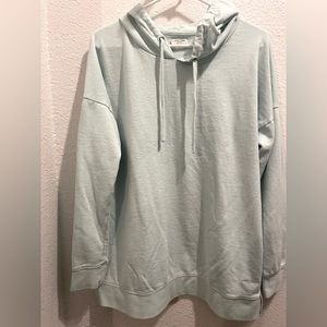 Volcom zip up lightweight hooded sweatshirt light blue size M